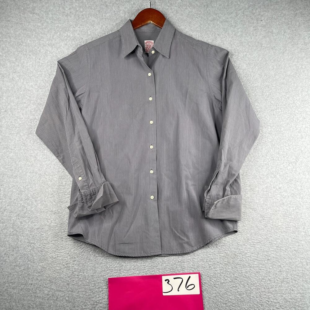 Vintage Brooks Brothers Shirt M Gray French Cuff Button Up Long Sleeve *SEE